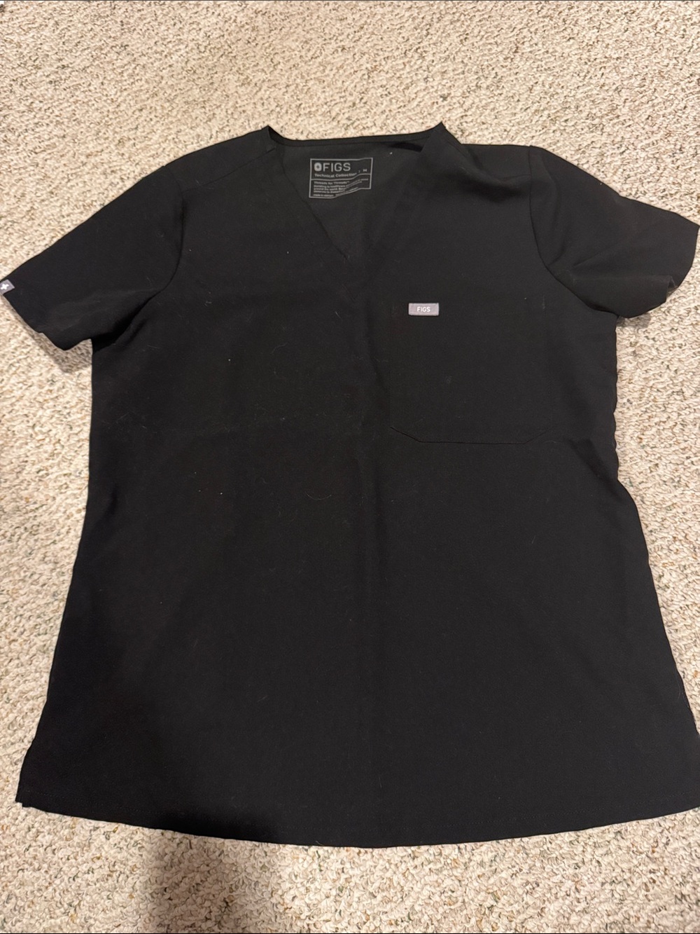 Figs Black Short-Sleeve Medical Top